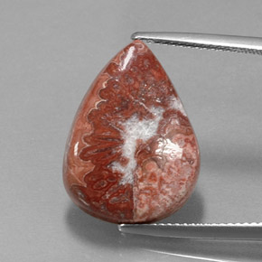 Diaspro naturale multicolore da 10,75 ct, taglio a pera, opaco