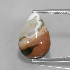 Diaspro naturale multicolore da 9,07 ct, taglio a pera, opaco
