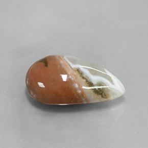 Diaspro naturale multicolore da 9,07 ct, taglio a pera, opaco