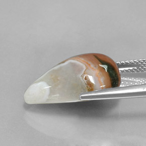 Diaspro naturale multicolore da 9,07 ct, taglio a pera, opaco