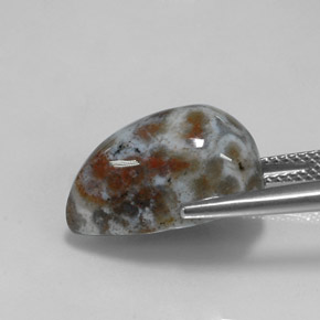 Diaspro multicolore naturale da 10,49 ct, taglio a pera, opaco