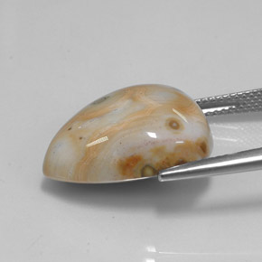 Diaspro naturale multicolore da 15,02 ct, taglio a pera, opaco