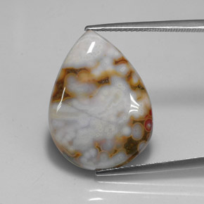 Diaspro naturale multicolore da 11,87 ct, taglio a pera, opaco