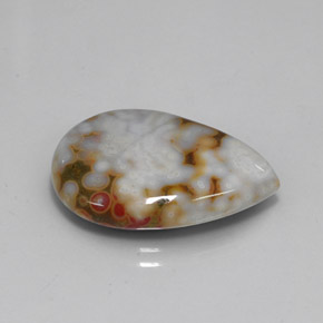 Diaspro naturale multicolore da 11,87 ct, taglio a pera, opaco