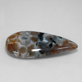 Diaspro naturale multicolore da 22,85 ct, taglio a pera, traslucido