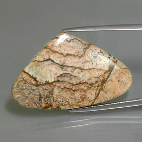 Diaspro naturale multicolore da 18,86 ct, taglio a pera, opaco