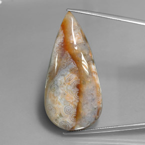 Diaspro naturale multicolore da 44,77 ct, taglio a pera, opaco