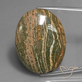38.60ct Naturale Multicolore Diaspro, Ovale, Opaco