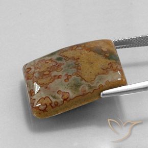 Diaspro Multicolore naturale da 36.10 ct, Taglio a baguette, Opaco