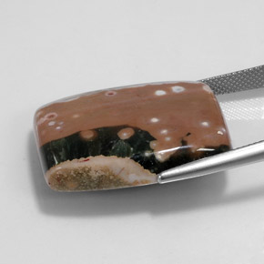 Diaspro Multicolore naturale da 36.31 ct, Taglio a baguette, Opaco