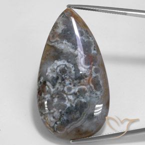 44.98ct Naturale Multicolore Diaspro, Forma a pera, Opaco