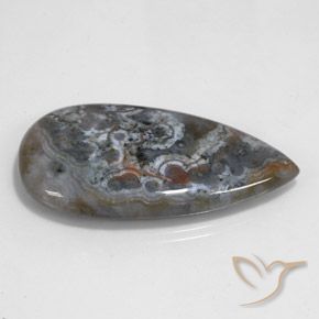 Diaspro Multicolore naturale da 44.98 ct, Forma a pera, Opaco
