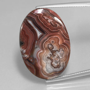 Diaspro naturale multicolore da 22,62 ct, taglio ovale, opaco