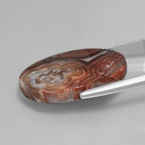 Diaspro naturale multicolore da 22,62 ct, taglio ovale, opaco