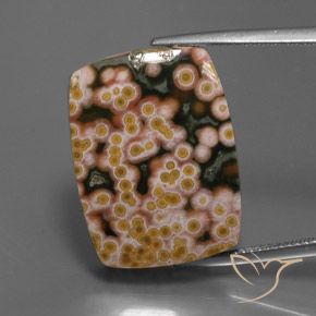 21.22ct Naturale Multicolore Diaspro, Taglio a baguette, Opaco