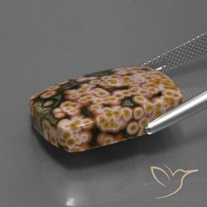 Diaspro Multicolore naturale da 21.22 ct, Taglio a baguette, Opaco