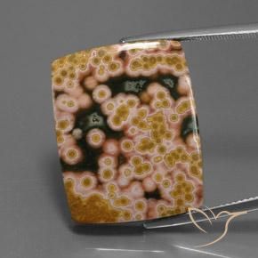 22.84ct Naturale Multicolore Diaspro, Taglio a baguette, Opaco