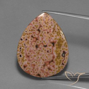 44.44ct Naturale Multicolore Diaspro, Forma a pera, Opaco