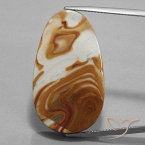30.93ct Naturale Multicolore Diaspro, Taglio a fantasia, Opaco