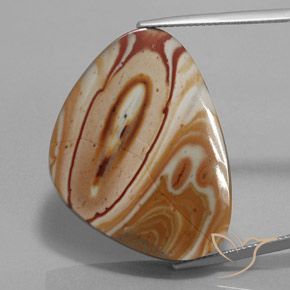 35.99ct Naturale Multicolore Diaspro, Taglio a fantasia, Opaco