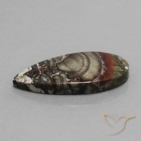 Diaspro Multicolore naturale da 16.94 ct, Forma a pera, Opaco