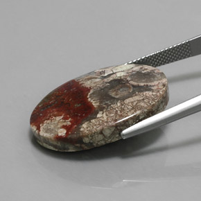 Diaspro naturale multicolore da 20,06 ct, taglio ovale, opaco