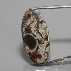 23.72ct Naturale Multicolore Diaspro, Ovale, Opaco
