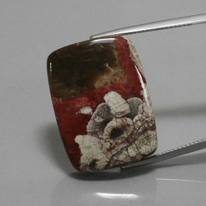Diaspro naturale multicolore da 25,26 ct, taglio a cuscino, opaco