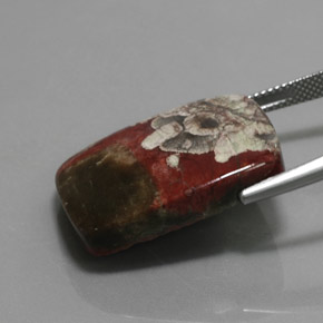 Diaspro naturale multicolore da 25,26 ct, taglio a cuscino, opaco