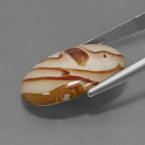 Diaspro naturale multicolore da 18,37 ct, taglio ovale, opaco