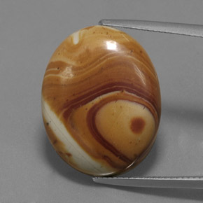 Diaspro naturale multicolore da 16,29 ct, taglio ovale, opaco