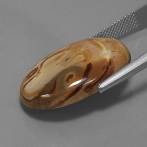 Diaspro Multicolore naturale da 19.06 ct, Taglio ovale, Opaco