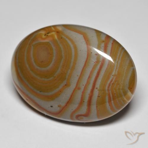 34.64ct Naturale Multicolore Diaspro, Ovale, Opaco