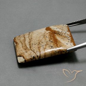 Diaspro Multicolore naturale da 33.84 ct, Taglio a baguette, Opaco