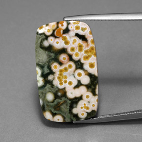 Diaspro naturale multicolore da 18,21 ct, taglio a cuscino, opaco