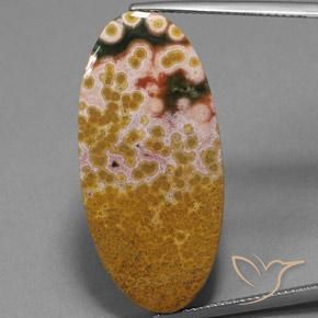 25.07ct Naturale Multicolore Diaspro, Ovale, Opaco