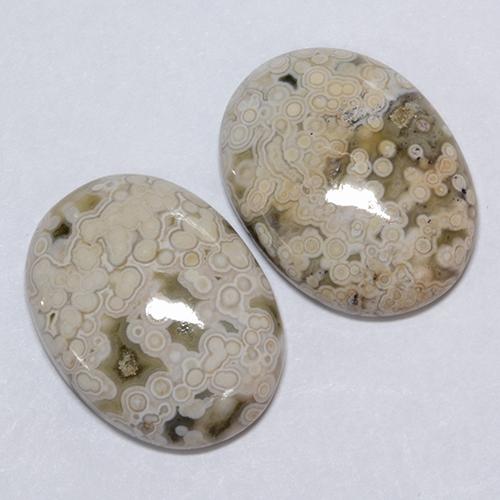 Diaspro naturale multicolore da 22,24 ct, taglio ovale, opaco