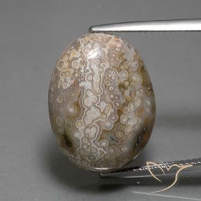 15.26ct Naturale Multicolore Diaspro, Ovale, Opaco