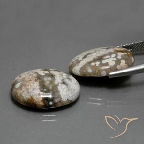 Gemme di Diaspro Multicolore naturale da 22.46 ct, Ovale, Opaco