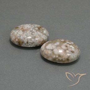 Gemme di Diaspro Multicolore naturale da 21.62 ct, Ovale, Opaco