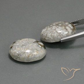 Gemme di Diaspro Multicolore naturale da 23.48 ct, Ovale, Opaco