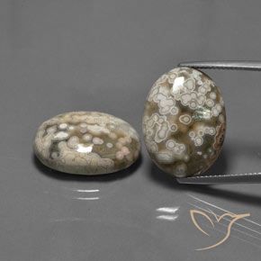 Gemme di Diaspro Multicolore naturale da 26.64 ct, Ovale, Opaco