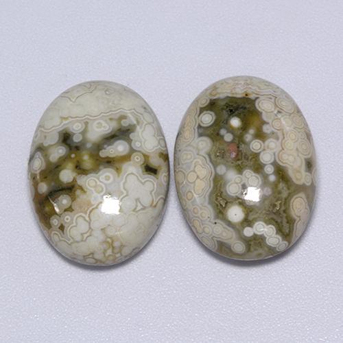 Diaspro naturale multicolore da 21,70 ct, taglio ovale, opaco