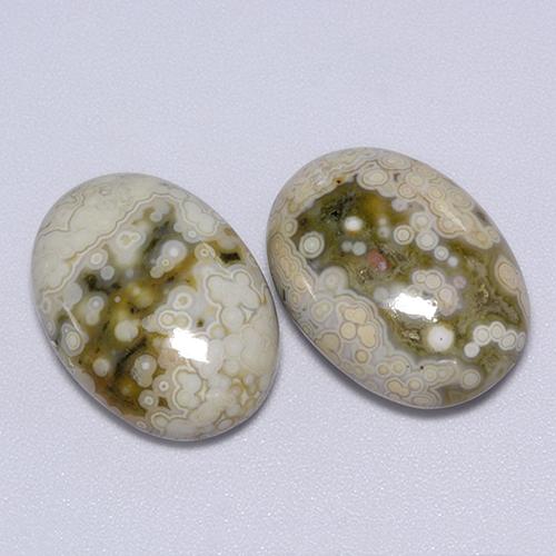 Diaspro naturale multicolore da 21,70 ct, taglio ovale, opaco