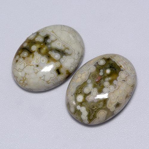 Diaspro naturale multicolore da 21,70 ct, taglio ovale, opaco