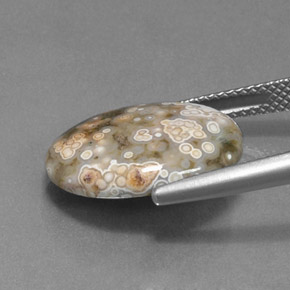 Diaspro multicolore naturale da 7,50 ct, taglio ovale, opaco