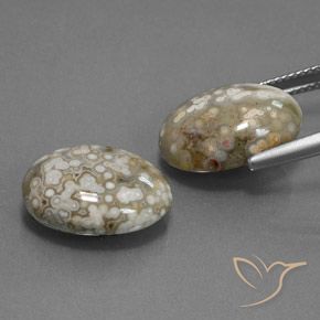 Gemme di Diaspro Multicolore naturale da 15.34 ct, Ovale, Opaco