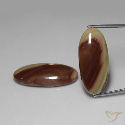 44.74ctw Naturale Multicolore Diaspro, Ovale, Opaco