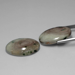 Gemme di Diaspro Multicolore naturale da 34.41 ct, Taglio ovale, Opaco