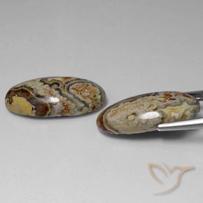 Gemme di Diaspro Multicolore naturale da 29.46 ct, Ovale, Opaco